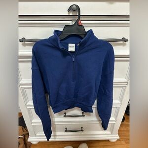 Aritzia Navy Quarter-Zip Pullover